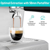the Ultra Espresso Machine with LCD Display, Powerful Milk Frother and Customizable Brewing Temperature
