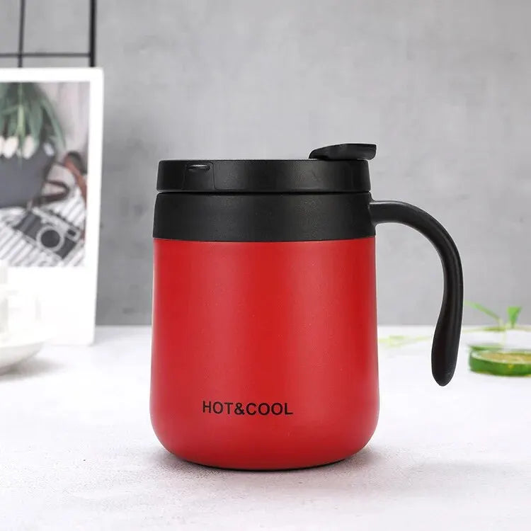 350/500ml Insulated Coffee Mug with Handle Stainless Steel Insulated Mug Coffee Tumbler Thermos Tea Cups with Lip