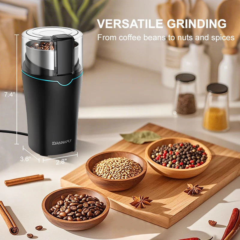 Professional Coffee Grinder with Removable Stainless Steel Cup Coffee Bean Grinder for Spices Herb Grain Mill for Kitchen 300W