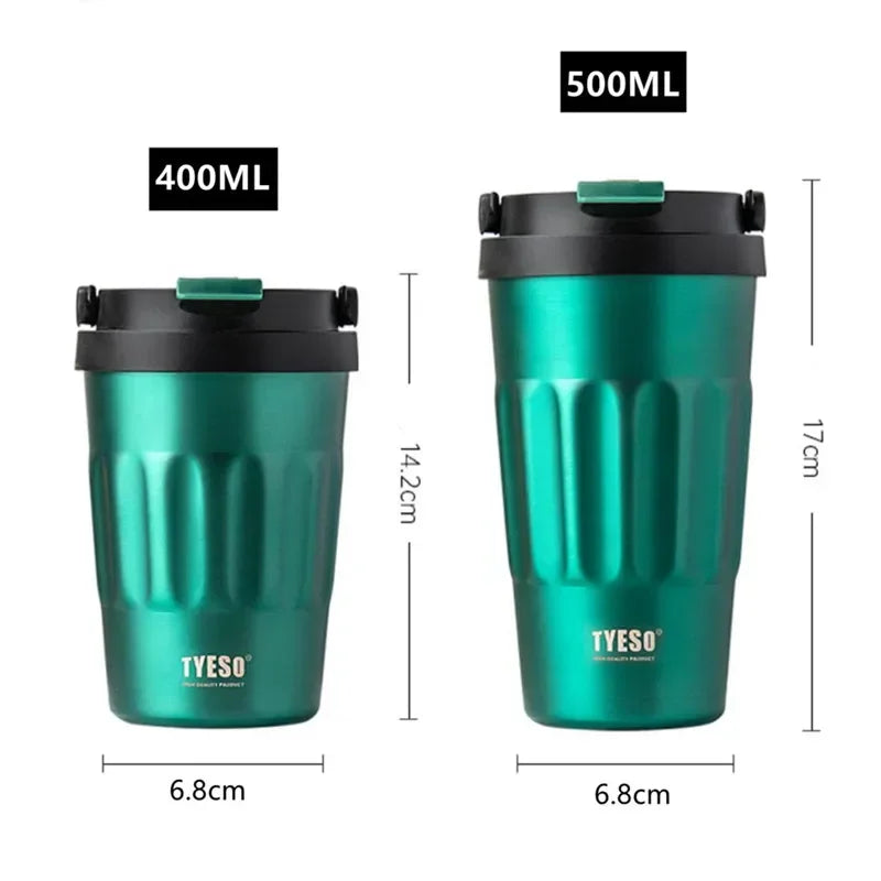 400ml/500ml TYESO Vacuum Flasks Thermoses Stainless Thermos Water Bottles Cup 304 Original Car Tumbler Cold and hot Coffee Mug
