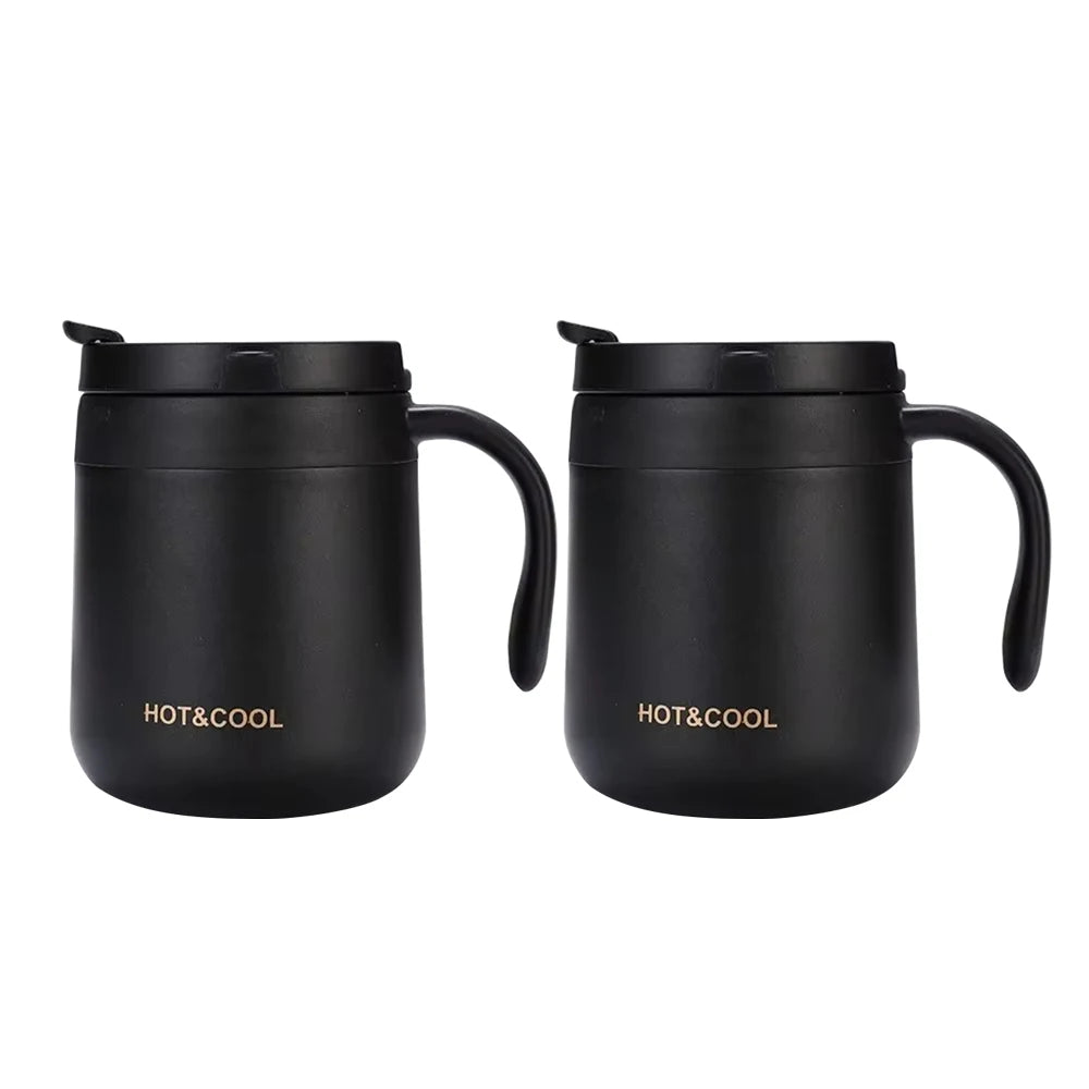 350/500ml Insulated Coffee Mug with Handle Stainless Steel Insulated Mug Coffee Tumbler Thermos Tea Cups with Lip