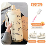 500ML Thermo Cafe Coffee Mug Car LeakProof Travel Thermo Cup Stainless Steel Thermal Water Bottles Vacuum Flask Insulated Cups