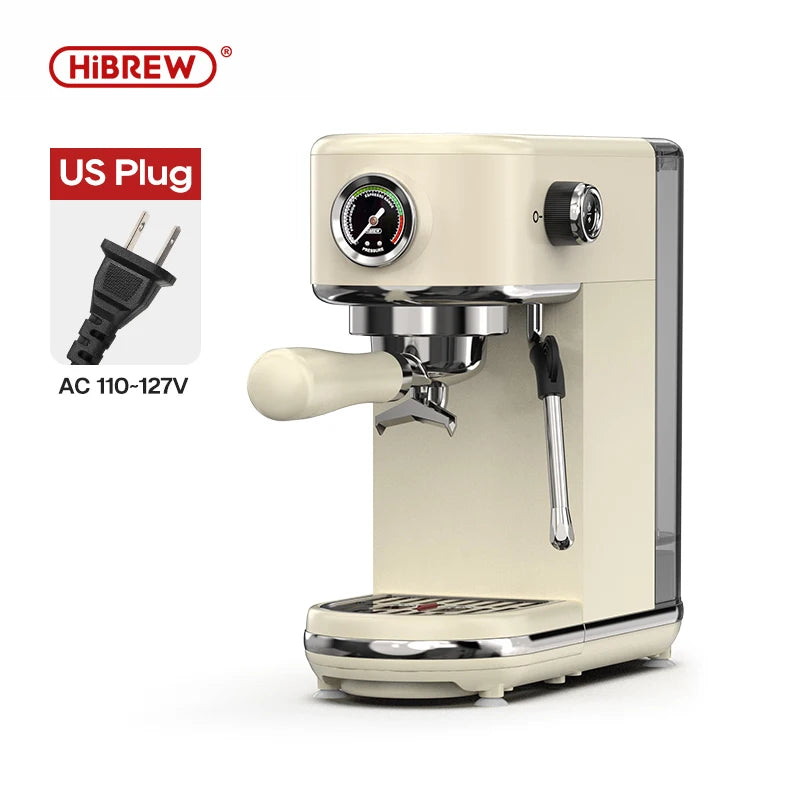 HiBREW 20Bar Semi Automatic Espresso Coffee Machine Temperature Adjustable Cold/Hot Super Slim Coffee Maker Cappuccino H10B