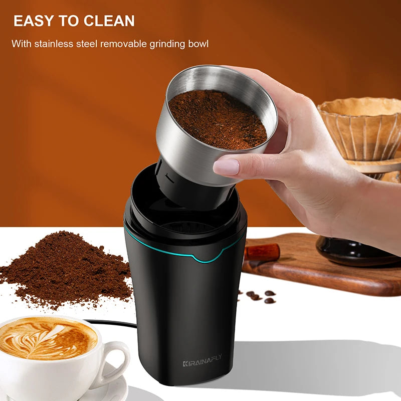 Professional Coffee Grinder with Removable Stainless Steel Cup Coffee Bean Grinder for Spices Herb Grain Mill for Kitchen 300W