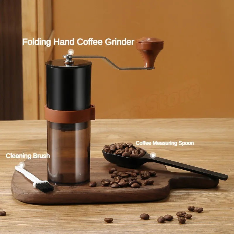 Manual Coffee Grinder Machine Grinding Home Outdoors Travel Hand Crank Portable Coffee Grinder Adjustable Bean Grinder withbrush