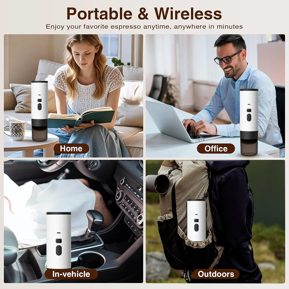 Portable Coffee Maker Wireless Espresso Maker 3 In 1 Self Heating Camping Coffee Maker for Travel Car Home Camping Coffee Maker