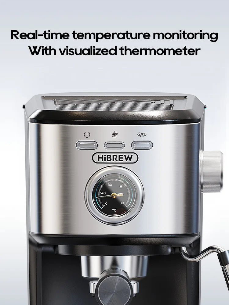 HiBREW Espresso Coffee machine Cafetera Semi Automatic Coffee Maker 20Bar Visual Temperatura H5A