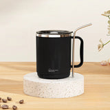 Stainless steel mug with lid, large-capacity office cup, brewed drinking cup, household coffee cup for men and women.
