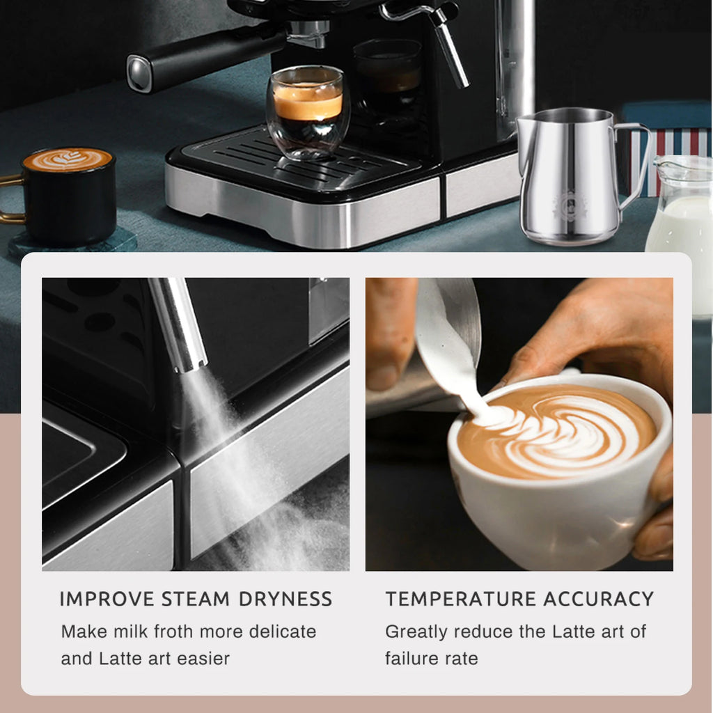 HiBREW Coffee Machine Cafetera 20 Bar Espresso Inox Semi Automatic Expresso Cappuccino Hot Water Steam Temperature Display H5