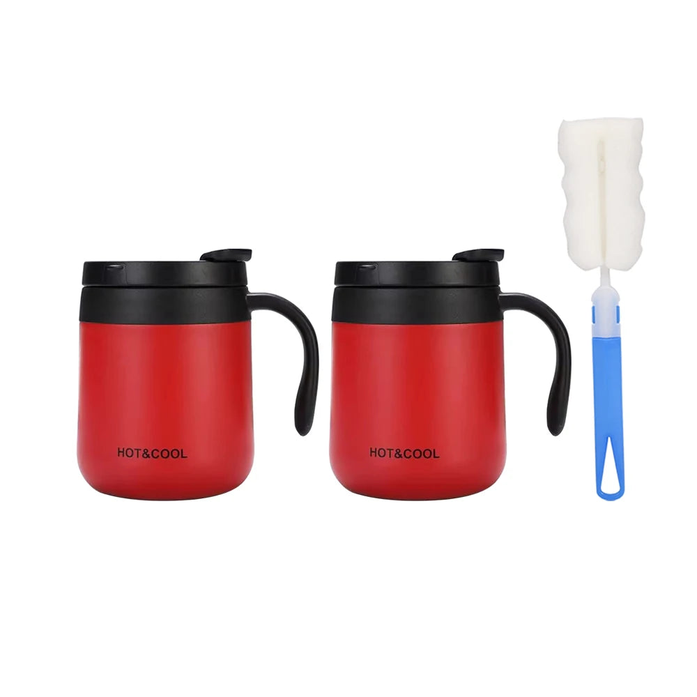 350/500ml Insulated Coffee Mug with Handle Stainless Steel Insulated Mug Coffee Tumbler Thermos Tea Cups with Lip
