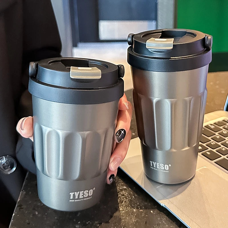 400ml/500ml TYESO Vacuum Flasks Thermoses Stainless Thermos Water Bottles Cup 304 Original Car Tumbler Cold and hot Coffee Mug