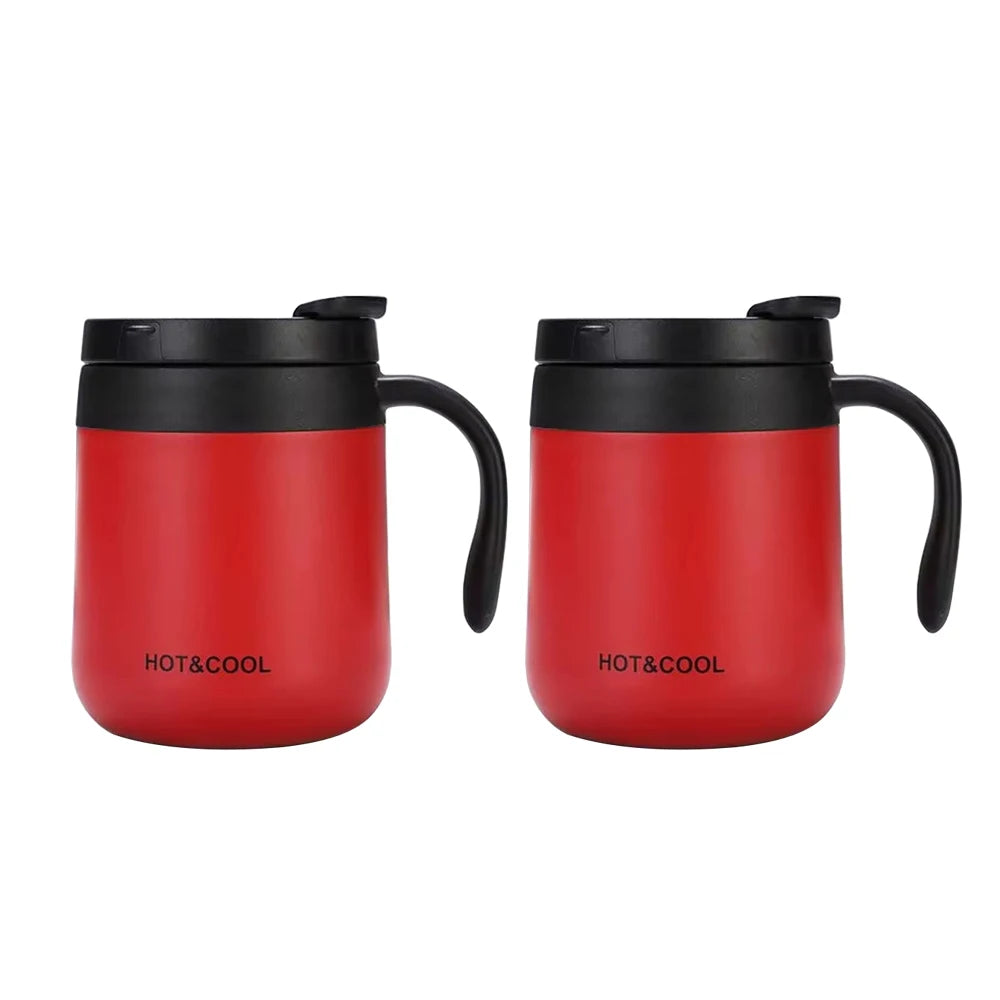 350/500ml Insulated Coffee Mug with Handle Stainless Steel Insulated Mug Coffee Tumbler Thermos Tea Cups with Lip
