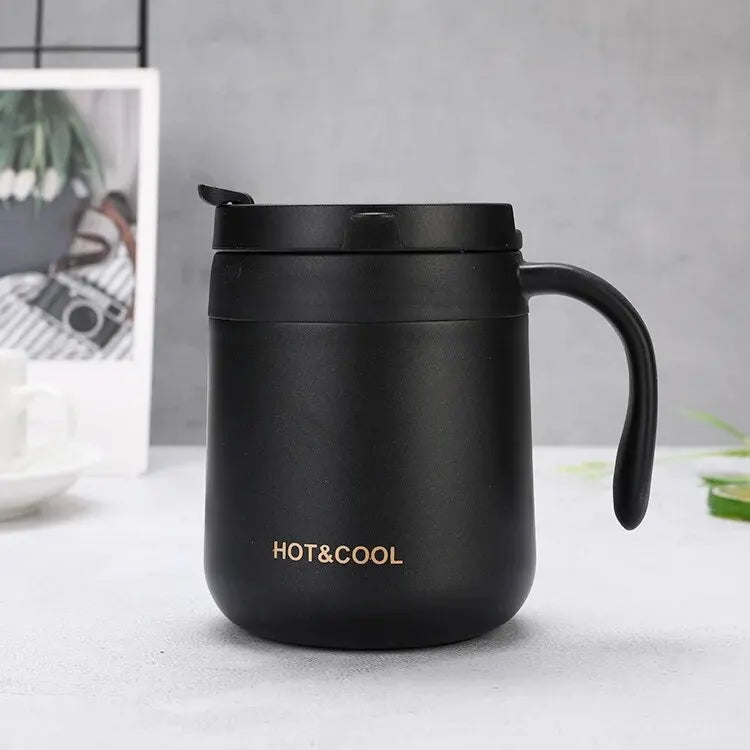 350/500ml Insulated Coffee Mug with Handle Stainless Steel Insulated Mug Coffee Tumbler Thermos Tea Cups with Lip