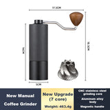 Manual Coffee Grinder Stainless Steel Conical Burr Adjustable Setting High Quality Portable Hand Grinder