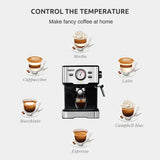 HiBREW Coffee Machine Cafetera 20 Bar Espresso Inox Semi Automatic Expresso Cappuccino Hot Water Steam Temperature Display H5