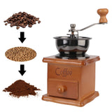 Wooden Retro Style Utensils Stainless Steel Handle With Ceramic Millston Spice Burr Mill Coffee Manual Coffee Bean Grinder