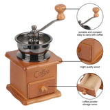 Wooden Retro Style Utensils Stainless Steel Handle With Ceramic Millston Spice Burr Mill Coffee Manual Coffee Bean Grinder