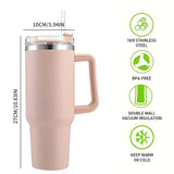 40oz Tumbler Vacuum Insulated Thermos Custom Travel Cup Stainless Steel Water Bottle Coffee Mugs With Handle Outdoor Drinkware