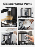 HiBREW Espresso Coffee machine Cafetera Semi Automatic Coffee Maker 20Bar Visual Temperatura H5A