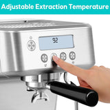 the Ultra Espresso Machine with LCD Display, Powerful Milk Frother and Customizable Brewing Temperature