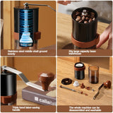 Manual Coffee Grinder Machine Grinding Home Outdoors Travel Hand Crank Portable Coffee Grinder Adjustable Bean Grinder withbrush