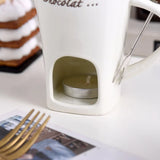 Hot Chocolate Fondue Mug Ceramic Mini Chocolate Melting Cup Butter Warmer Heating Tableware Creative Household Drinking Utensils